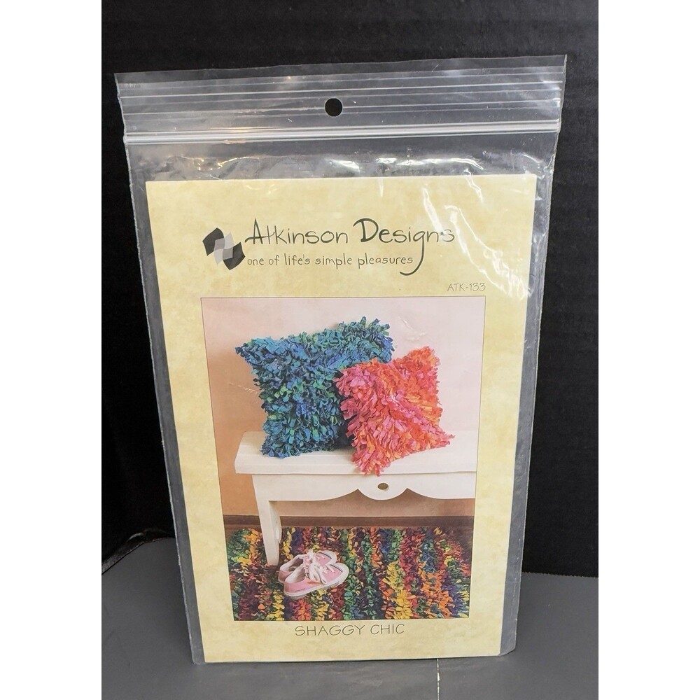 Atkinson Designs Shaggy Chic ATK -133 Sewing Pattern Shag Pillow Rug Fat Quarter